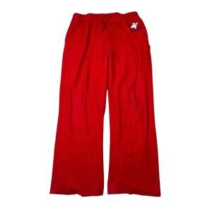 Coca Cola VTG 90s Embroidered Polar Bear Fleece Lounge Pants Red Womens Lg 11/13